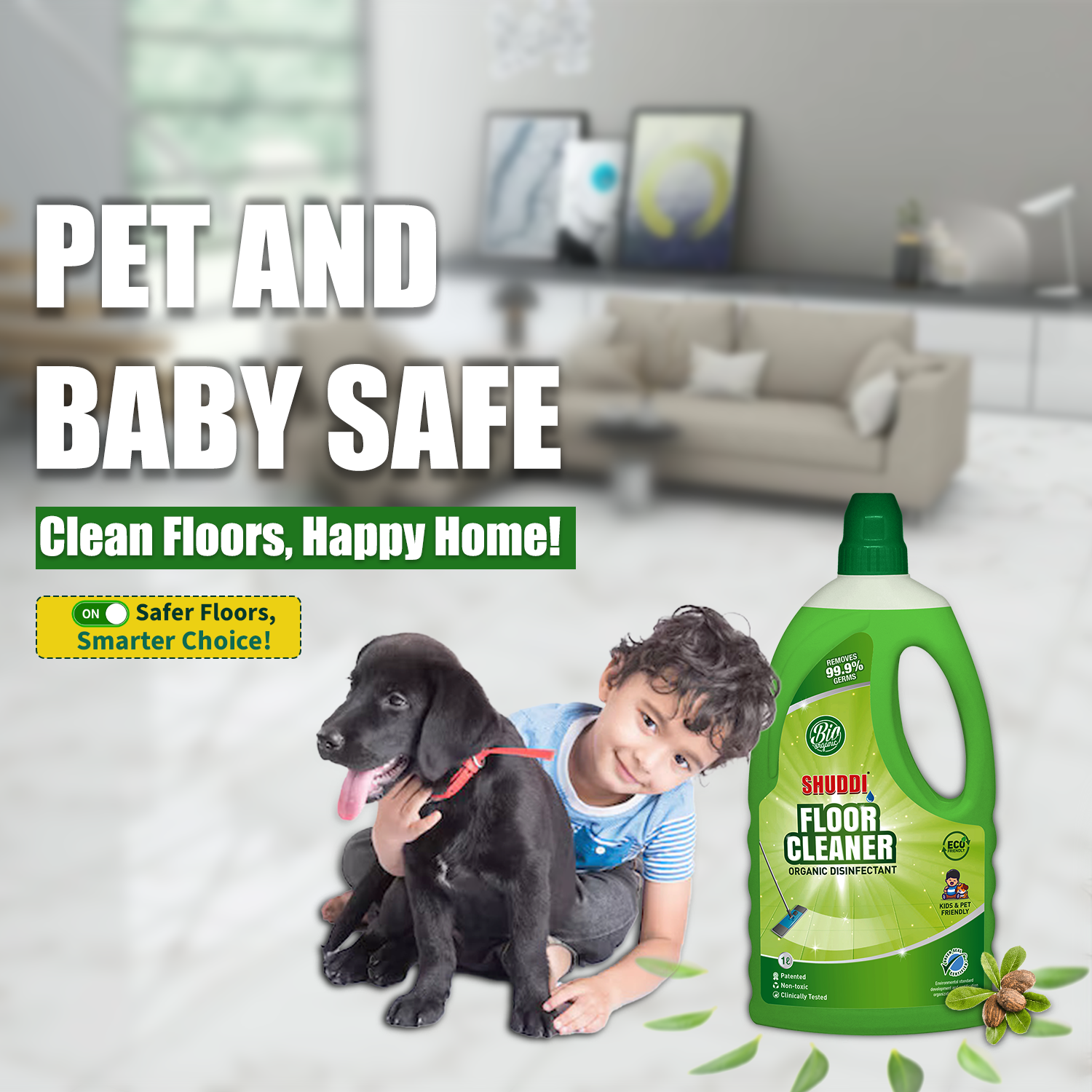 Shuddi Floor Cleaner Pet and Baby Safe