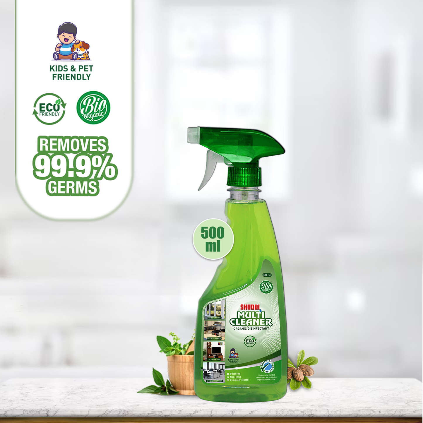 Shuddi_Multi_Cleaner_Spray Removes 99.9% Germs